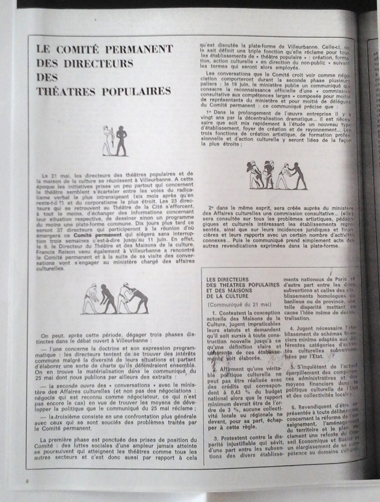 « Le Comité permanent des directeurs des théâtres populaires »