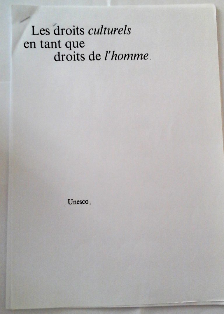 Jeanson (Francis).- « Sur la notion de ‘non-public’ », in : Les Droits culturels en tant que droits de l’homme.