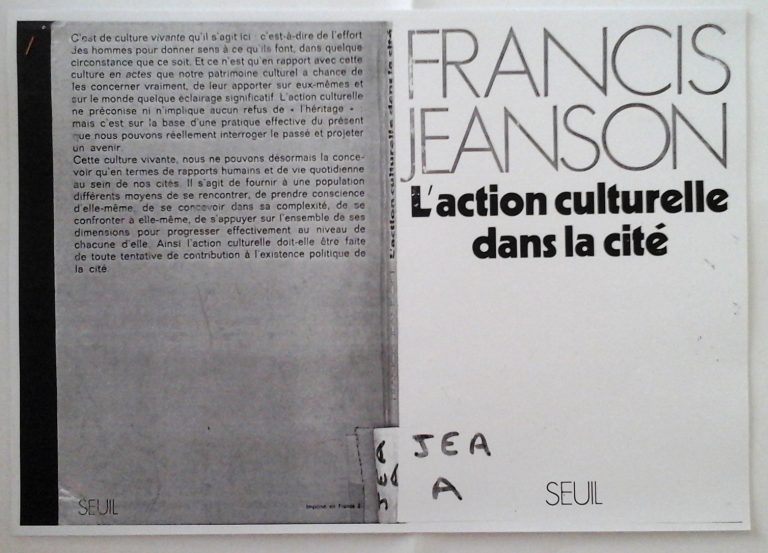 Jeanson (Francis).- L’Action culturelle dans la cité.