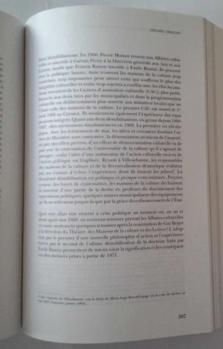 Jeanson (Francis).- « Sur la notion de ‘non-public’ », in : Aspects de la politique culturelle française.