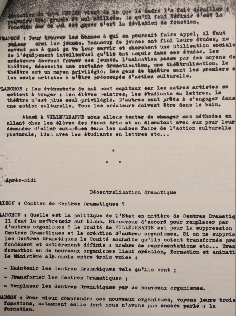 Compte-rendu de la réunion du 6 juillet 1968 (1/4)