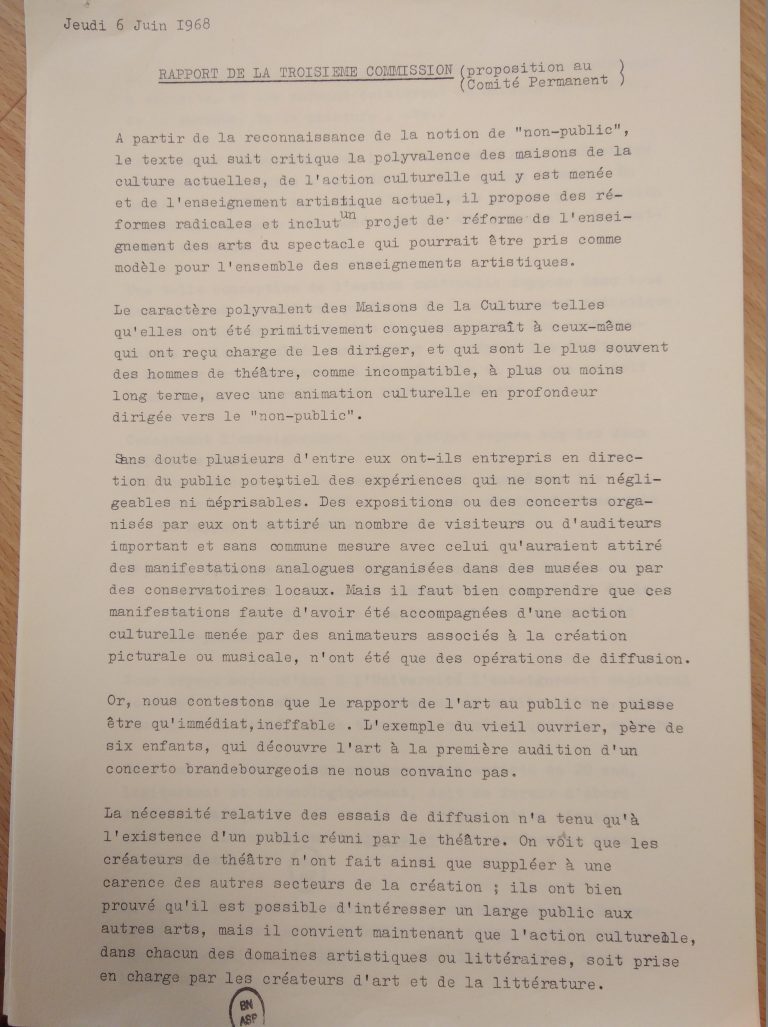 Rapport de la troisième commission (proposition du Comité permanent) (1/5)