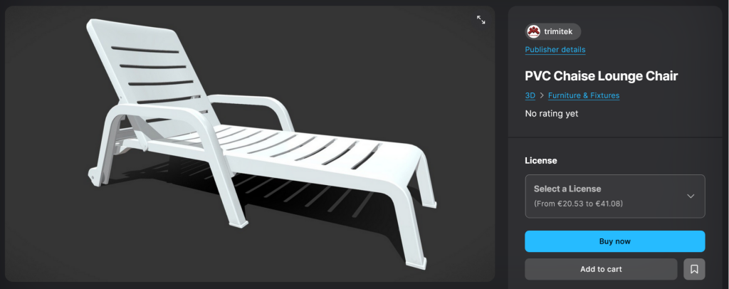 Une chaise longue en PVC sur Fab, par trimitek