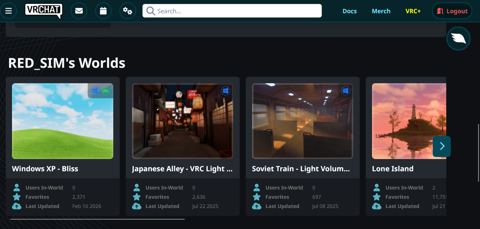 VRChat RED_SIM Worlds